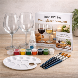JuBo DIY – Gläser bemalen Komplett Set – 2 Weingläser
