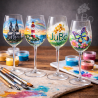 Weingläser bemalen Set – JuBo DIY Komplett Set mit 4 Weingläsern für kreative Glasmalerei