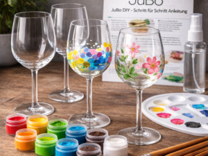 Weingläser bemalen Set - Komplett Set mit 4 Universal Weingläsern