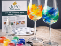 Weingläser bemalen Set - Komplett Set mit 2 Weisswein Gläsern