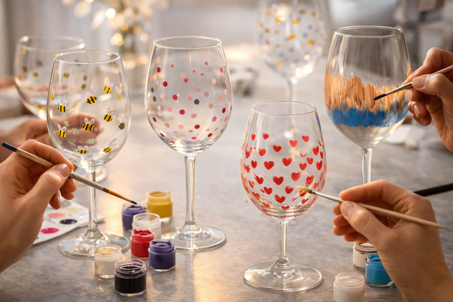 Gutschein für Weingläser bemalen Classic Experience  - Optik 4 - JuBo Events & more – Bild 4