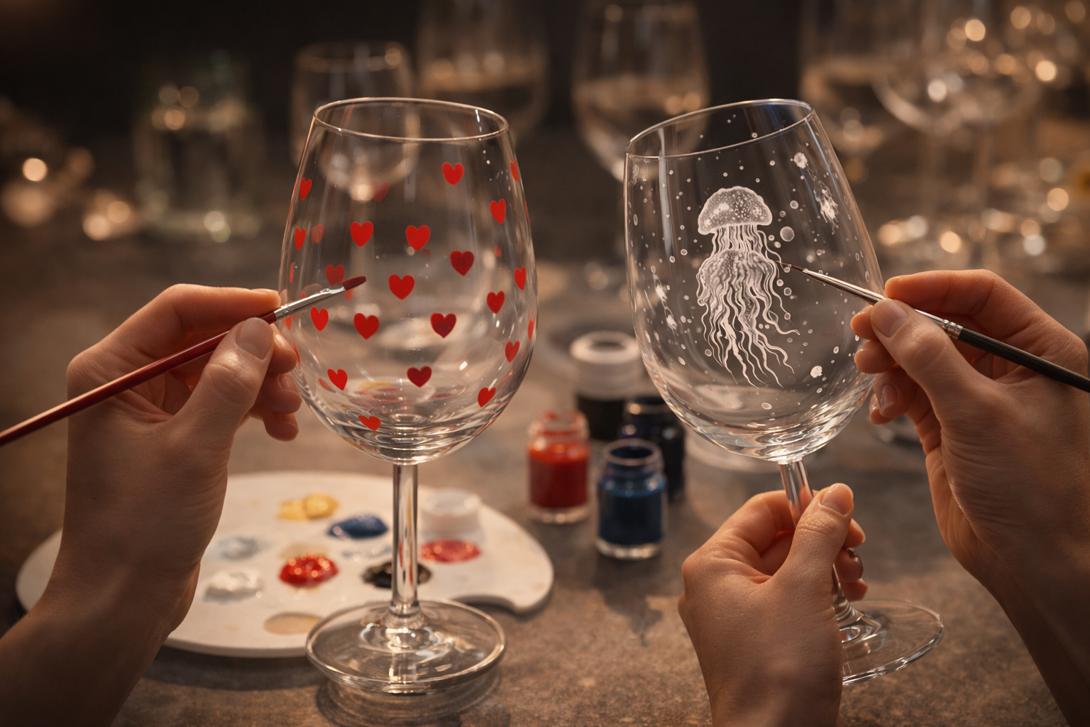 Gutschein für Weingläser bemalen Classic Experience  - Optik 4 - JuBo Events & more – Bild 6
