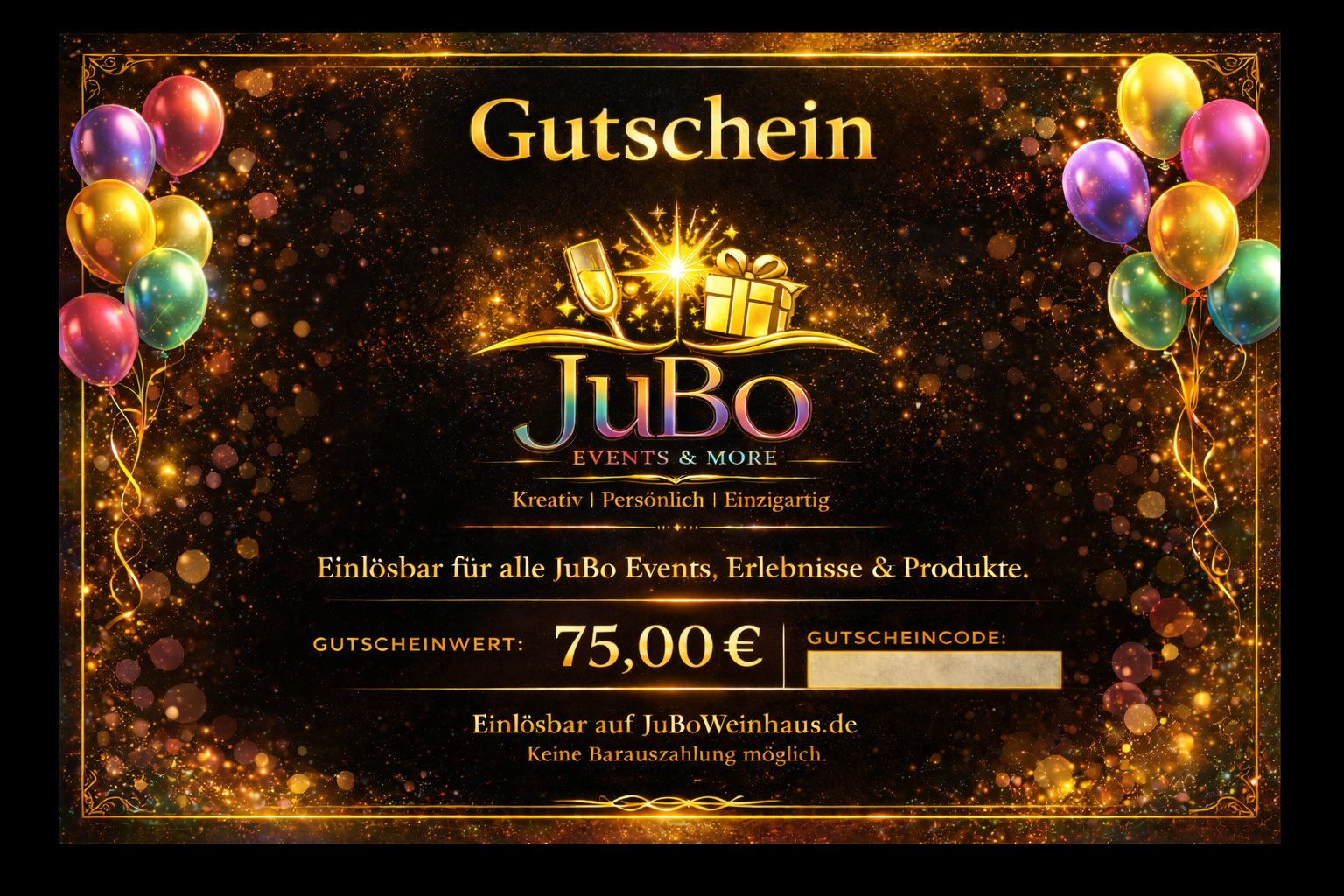 JuBo Gutschein - 75,00€ - Motiv: Ballons