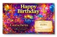 JuBo Gutschein – 10,00€ – Motiv: Happy Birthday