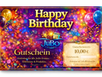 JuBo Gutschein - 10,00€ - Motiv: Happy Birthday