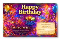 JuBo Gutschein – 100,00€ – Motiv: Happy Birthday