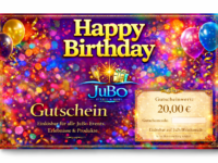 JuBo Gutschein - 20,00€ - Motiv: Happy Birthday