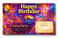 JuBo Gutschein – 30,00€ – Motiv: Happy Birthday