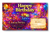 JuBo Gutschein – 50,00€ – Motiv: Happy Birthday
