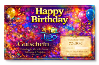 JuBo Gutschein – 75,00€ – Motiv: Happy Birthday
