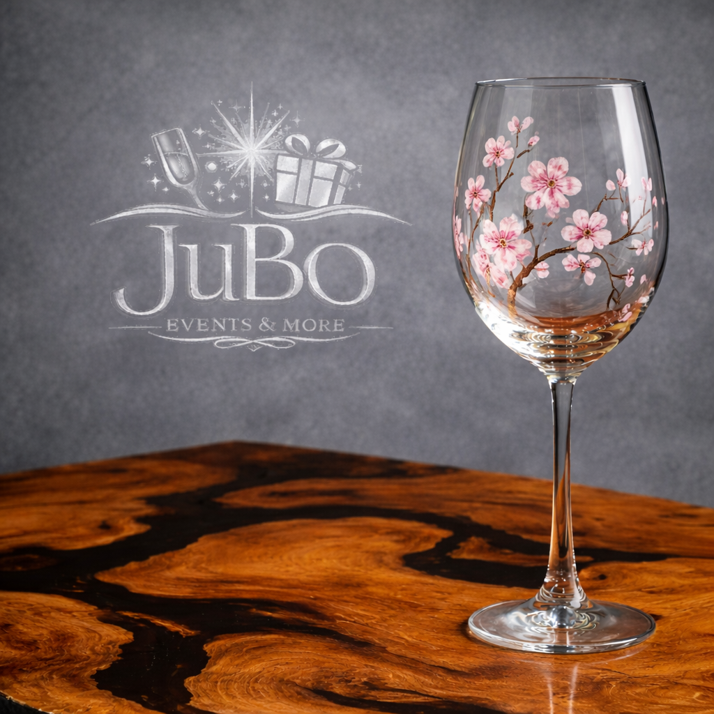 DIY Glasbemalung mit Kirchblüten als Motiv