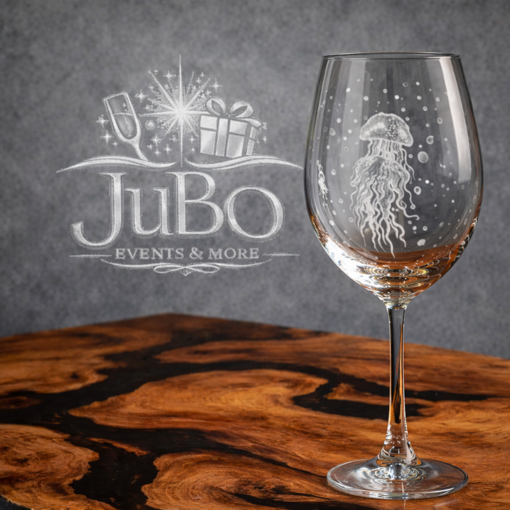 DIY Glasbemalung mit weißer Quallen als Motiv