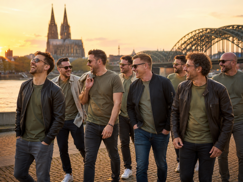 JGA Gruppe feiert gemeinsam einen besonderen JuBo Moment in Köln