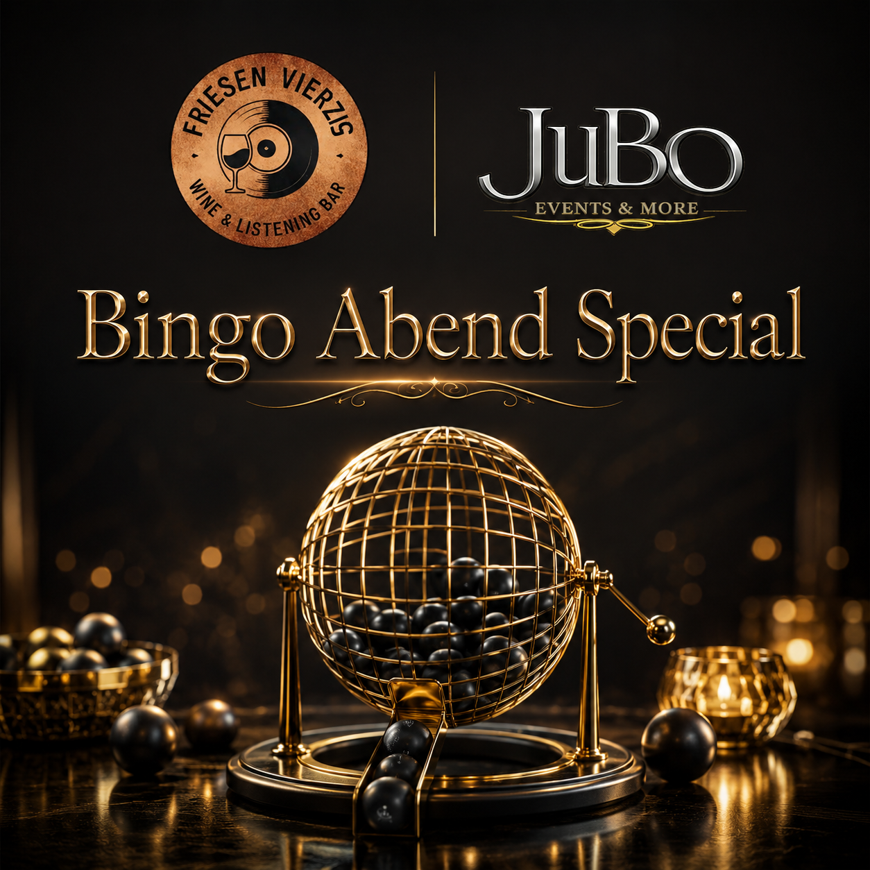 Mehr über den Artikel erfahren Bingo Abend im FRIESENVIERZIG X JuBo – Heiße Preise, leckere Weine und beste Stimmung